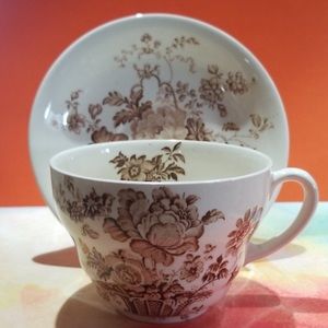 Vintage XL Staffordshire cup & saucer